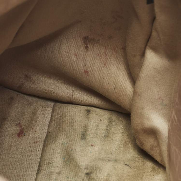 Pre Owned Miu Miu Bauletto Beige Vitello Shine Leather Satchel