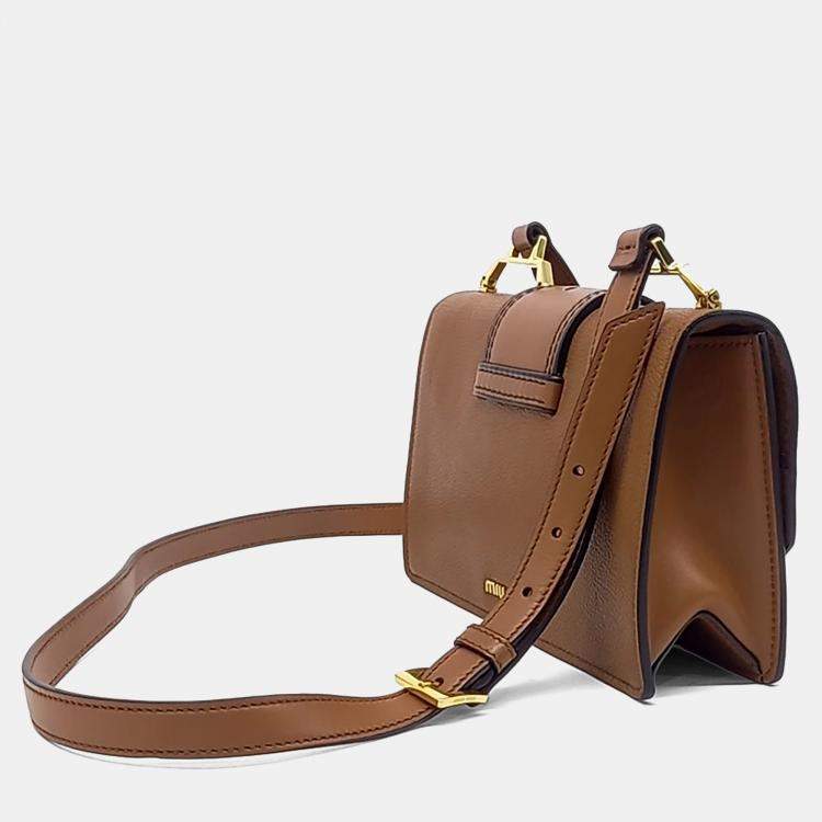 Pre Owned Miu Miu Brown Leather Lady Bag