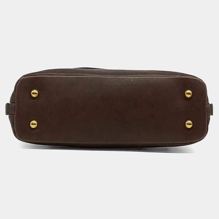 Pre Owned Miu Miu Brown Leather Avanture Small Tote Bag