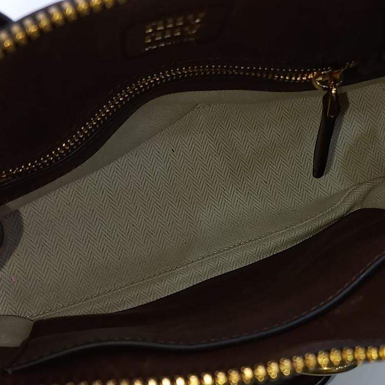 Pre Owned Miu Miu Brown Leather Avanture Small Tote Bag