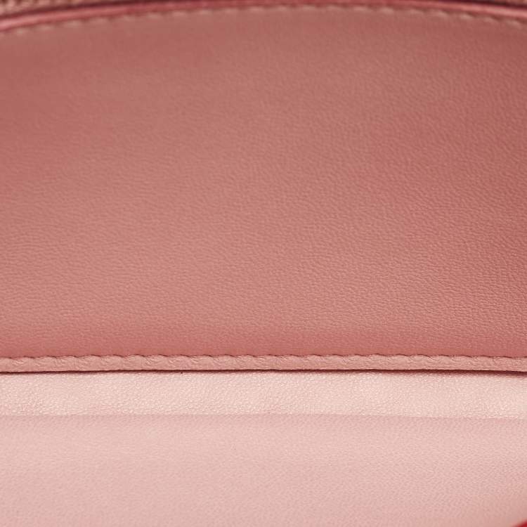 Pre Owned Miu Miu Crystal Embellished Red Matelassé Leather Wallet On Chain