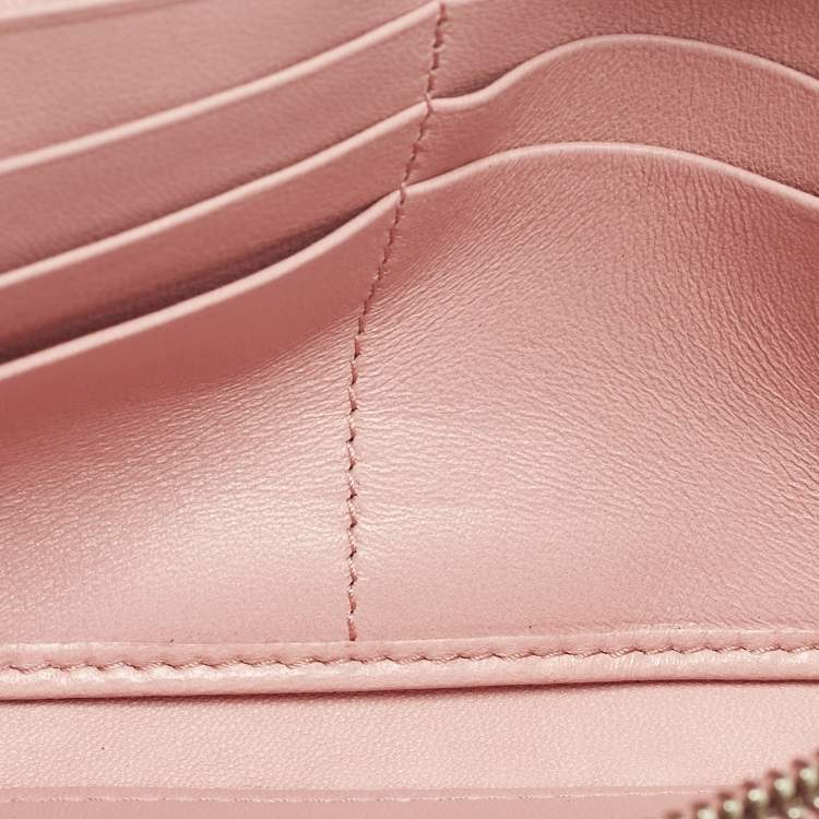 Pre Owned Miu Miu Crystal Embellished Red Matelassé Leather Wallet On Chain