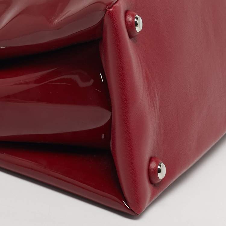 Pre Owned Miu Miu Red Patent and Leather Top Handle Bag