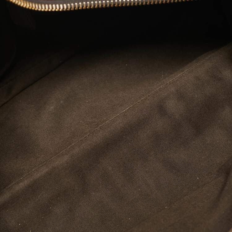 Pre Owned Miu Miu Pleated Dark Beige Leather Satchel