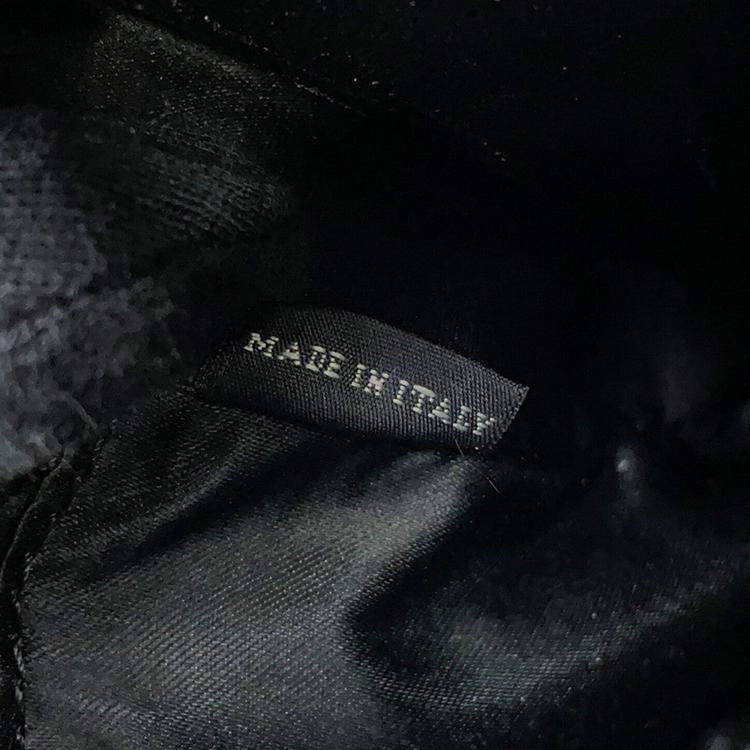 Pre Owned Miu miu Matelasse Round Shoulder Bag Black Nappa Leather