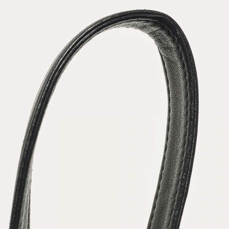 Pre Owned Miu Miu Crystal Fringe Black Leather Drawstring Bucket Bag