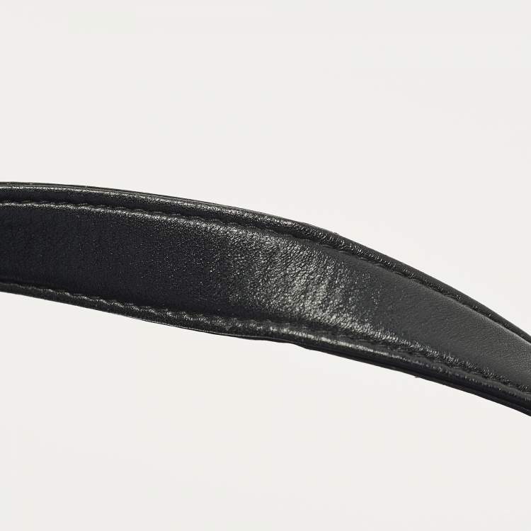 Pre Owned Miu Miu Crystal Fringe Black Leather Drawstring Bucket Bag