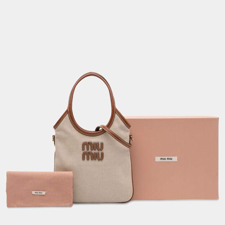 Pre Owned Miu Miu Brown Canvas Ivy Satchel