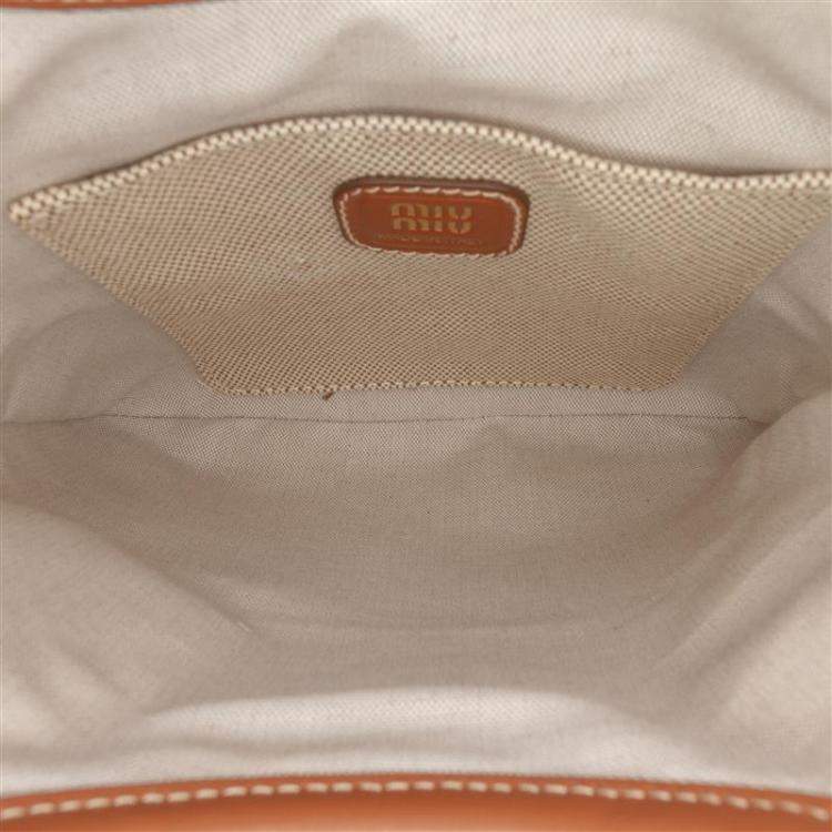 Pre Owned Miu Miu Brown Canvas Ivy Satchel