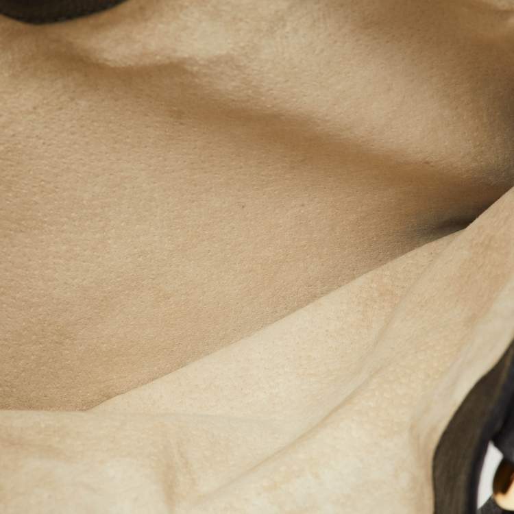 Pre Owned Miu Miu Pushlock Black Madras Leather Tote