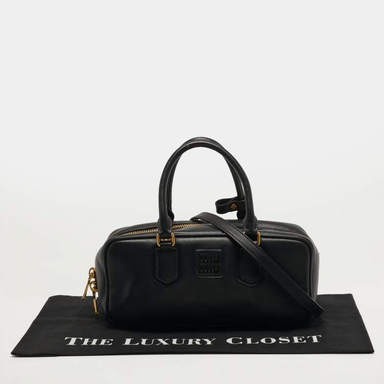 Pre Owned Miu Miu Arcadie Large Black Leather Satchel