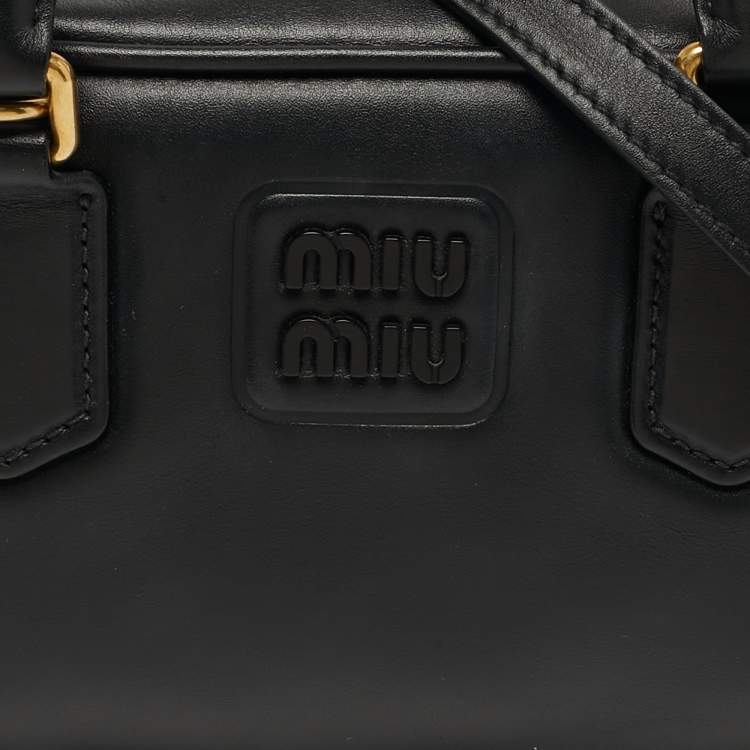Pre Owned Miu Miu Arcadie Large Black Leather Satchel