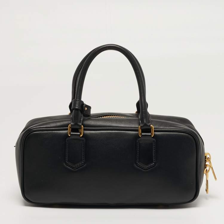 Pre Owned Miu Miu Arcadie Large Black Leather Satchel