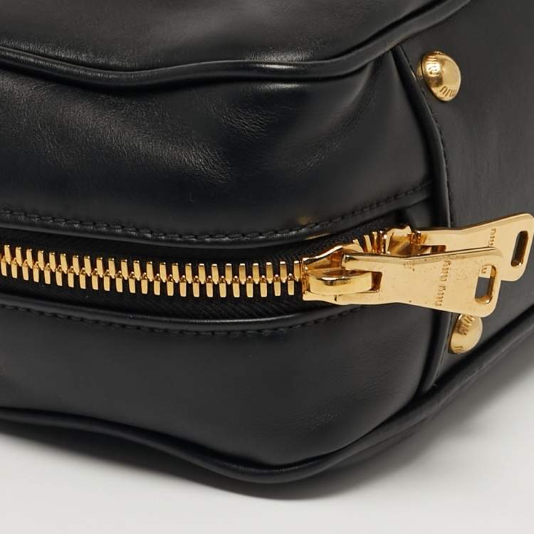 Pre Owned Miu Miu Arcadie Large Black Leather Satchel