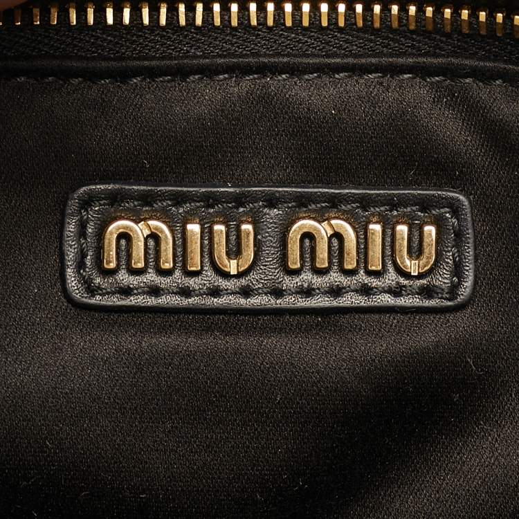 Pre Owned Miu Miu Arcadie Large Black Leather Satchel