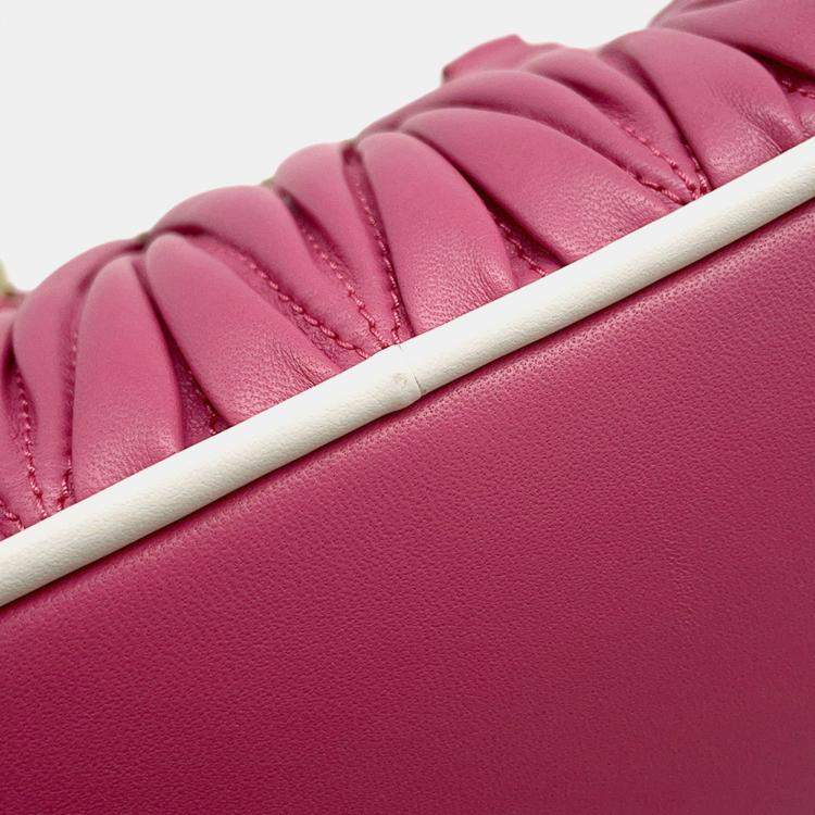 Pre Owned Miumiu Arcadi Matelasse 2-Way Bag Pink Leather