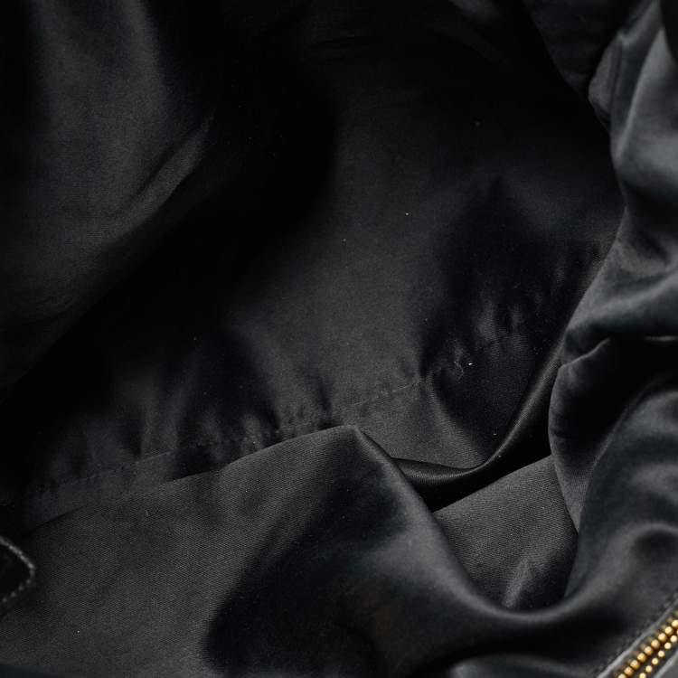 Pre Owned Miu Miu Black Matelasse Patent Leather Open Tote