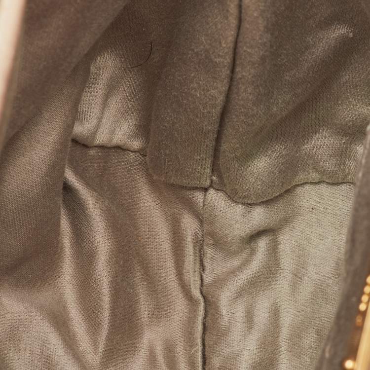 مملوكة مسبقًا Miu Miu Beige Vitello Shine Leather Drawstring Bucket Bag