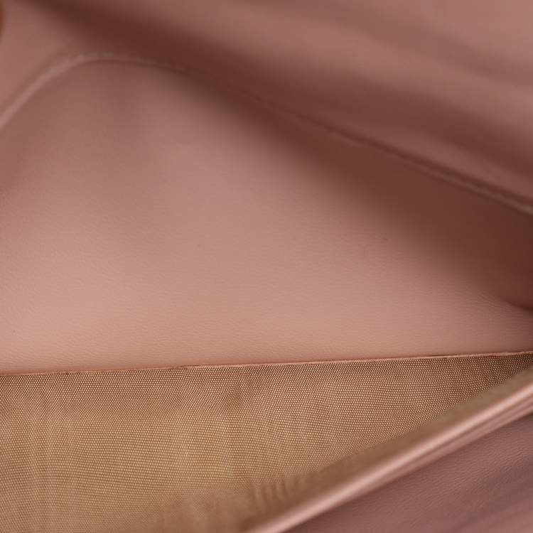 Pre Owned Miu Miu Pink Matelasse' Leather Continental Wallet