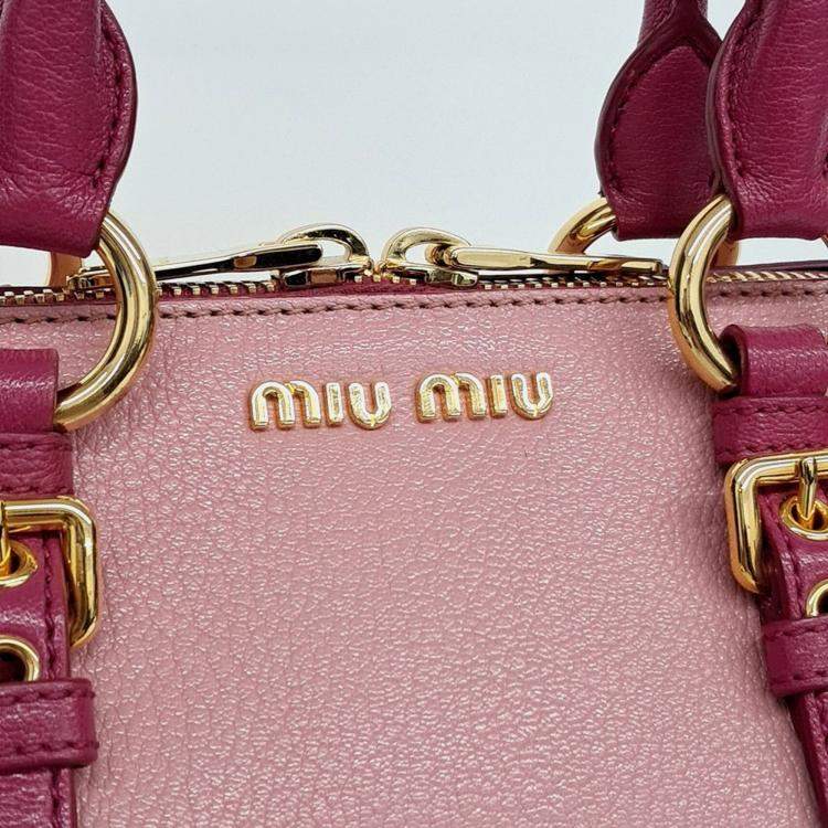 Pre Owned Miu Miu Pink Leather tote and shoulder bag