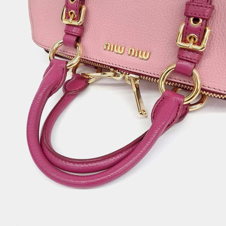 Pre Owned Miu Miu Pink Leather tote and shoulder bag