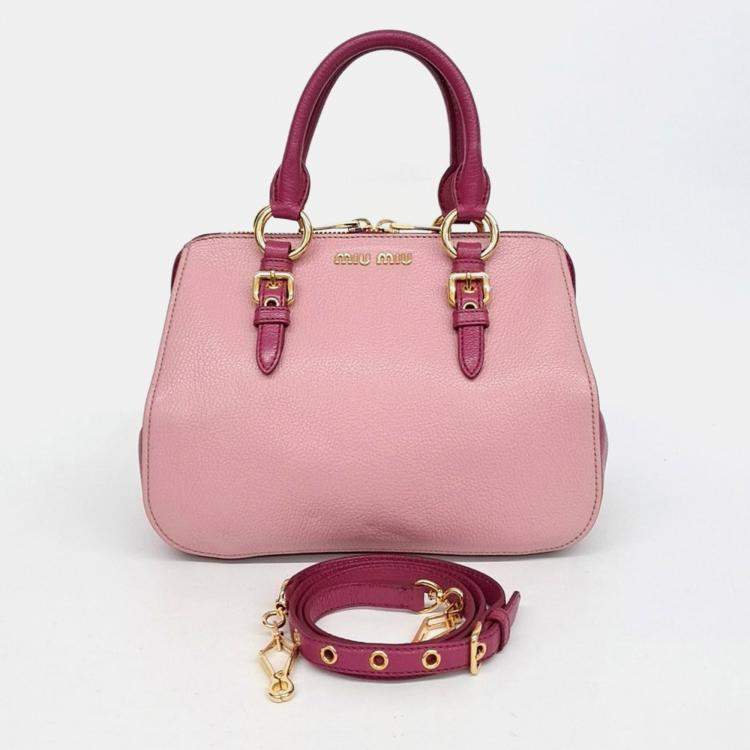 Pre Owned Miu Miu Pink Leather tote and shoulder bag