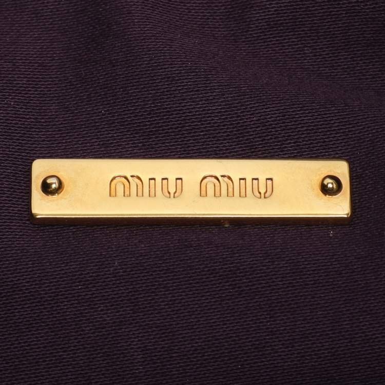 Pre Owned Miu Miu Grey Leather Baguette Bag