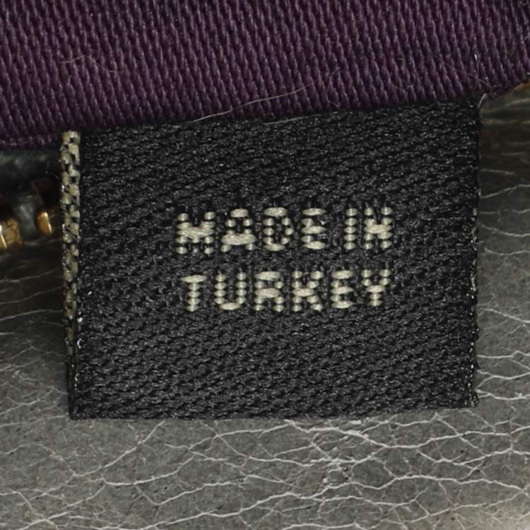 Pre Owned Miu Miu Grey Leather Baguette Bag