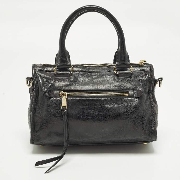 مملوكة مسبقًا Miu Miu Bauletto Black Vitello Shine Leather Satchel