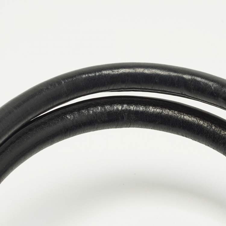 مملوكة مسبقًا Miu Miu Bauletto Black Vitello Shine Leather Satchel