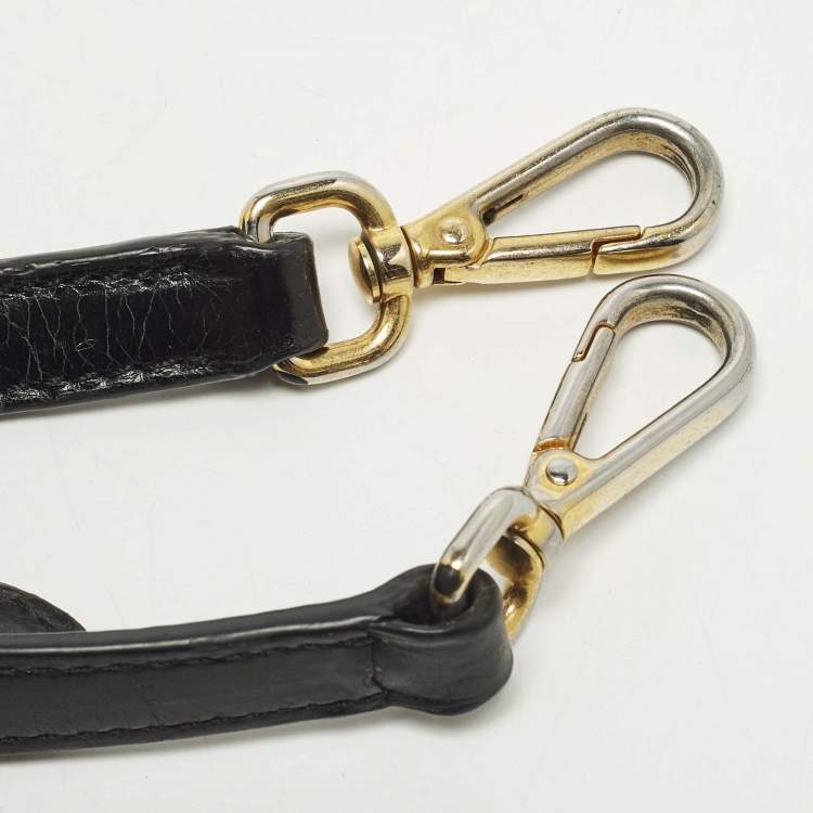 مملوكة مسبقًا Miu Miu Bauletto Black Vitello Shine Leather Satchel