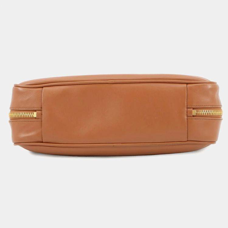 Pre Owned Miu Miu Miu Bow Handbag Leather Bag Brown