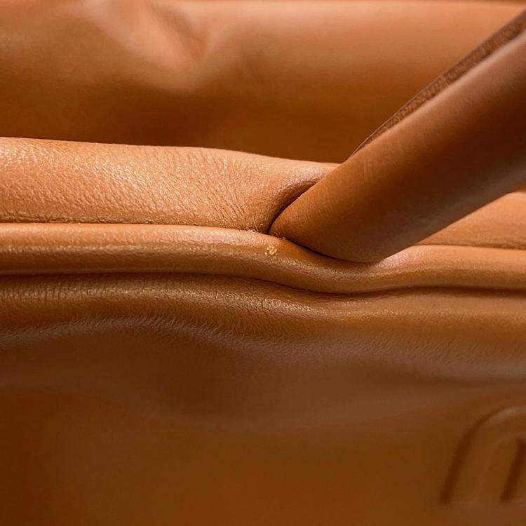 Pre Owned Miu Miu Miu Bow Handbag Leather Bag Brown