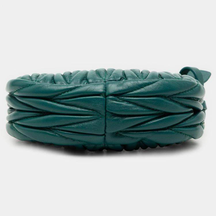 Pre Owned Miu Miu Green Micro Nappa Matelasse Wander Bag
