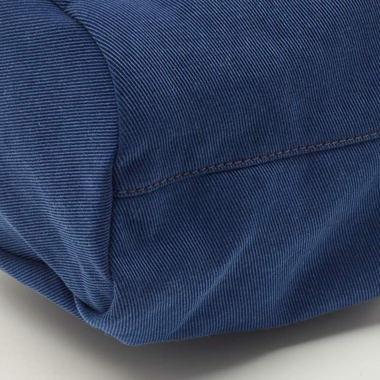 Pre Owned Miu Miu Gabardine Blue Fabric Drawstring Bucket Pouch