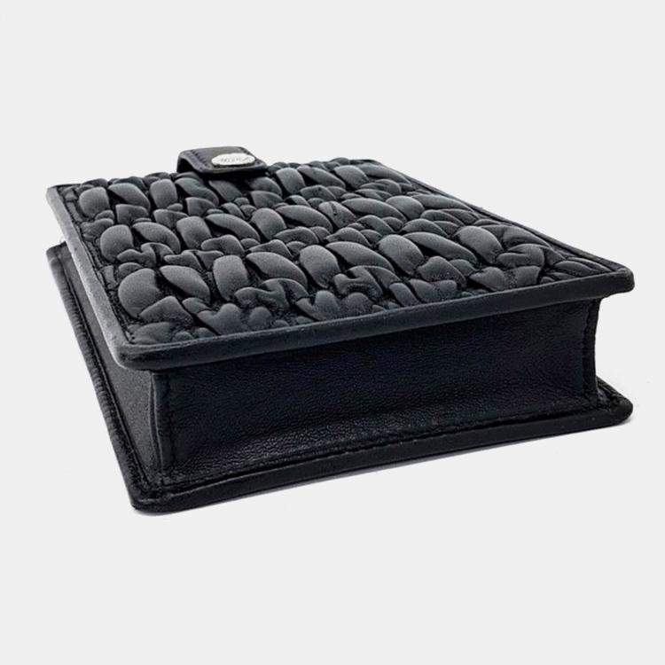 Pre Owned Miu Miu Black Leather Phone Holder and Crossbody Bag