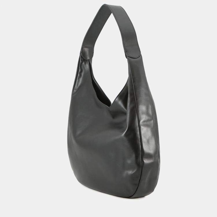 Pre Owned Miumiu Hobo Bag Black Leather