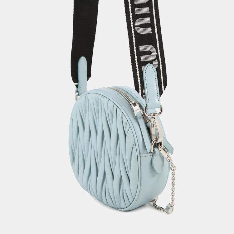 مملوكة مسبقًا Miumiu Materassee 2Way Shoulder Bag Light Blue Leather