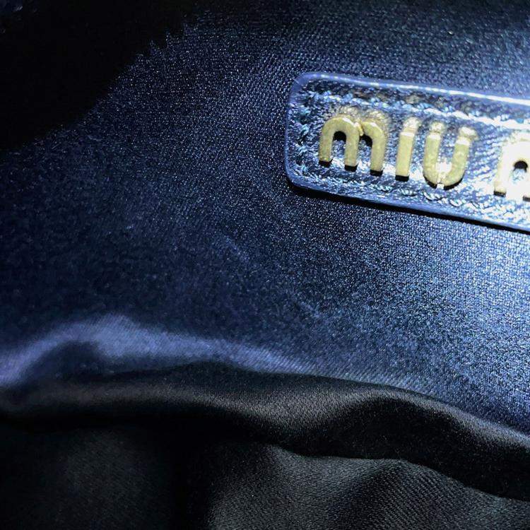 Pre Owned Miumiu Wonder Black Leather 2Way Shoulder Bag 