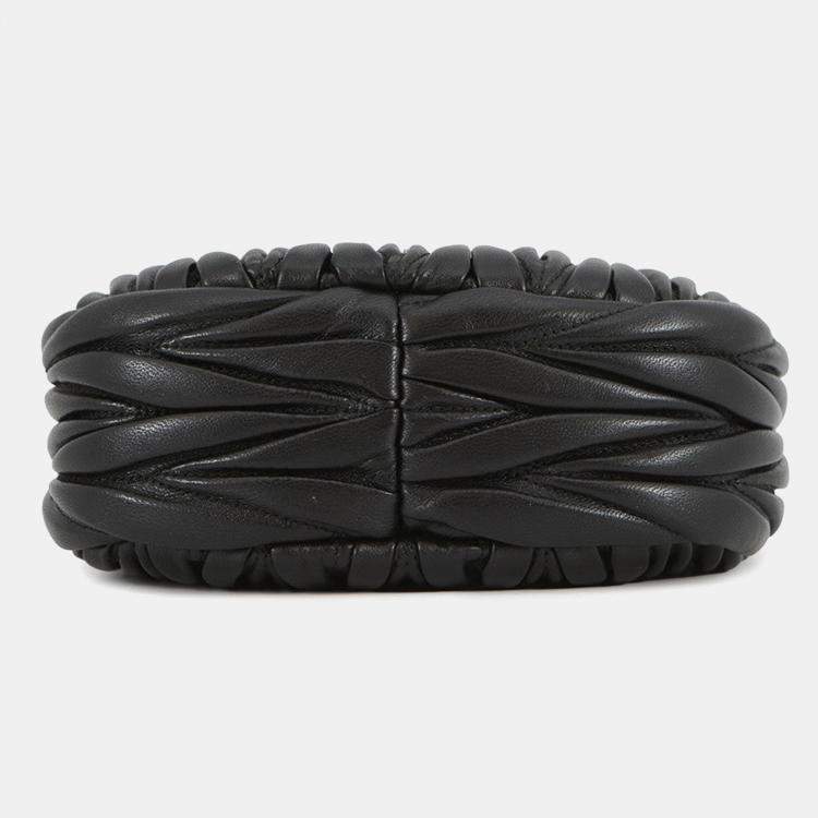 Pre Owned Miumiu Wonder Black Leather 2Way Shoulder Bag 