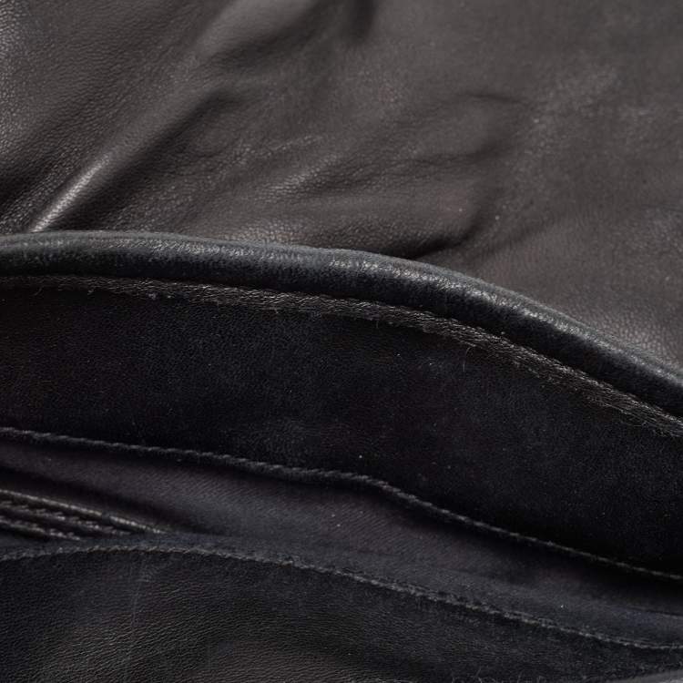 Pre Owned Miu Miu Coffer Black Matelasse Leather Hobo