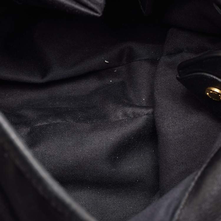 Pre Owned Miu Miu Coffer Black Matelasse Leather Hobo