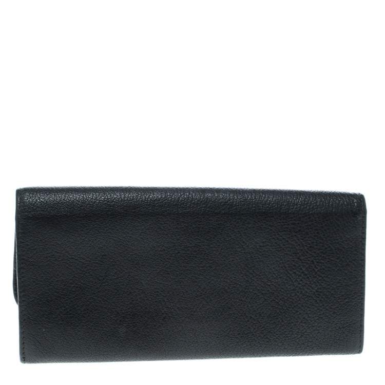 Pre Owned Miu Miu Black Leather Continental Wallet