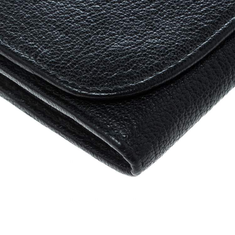Pre Owned Miu Miu Black Leather Continental Wallet