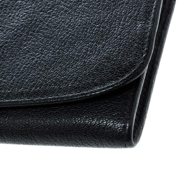 Pre Owned Miu Miu Black Leather Continental Wallet