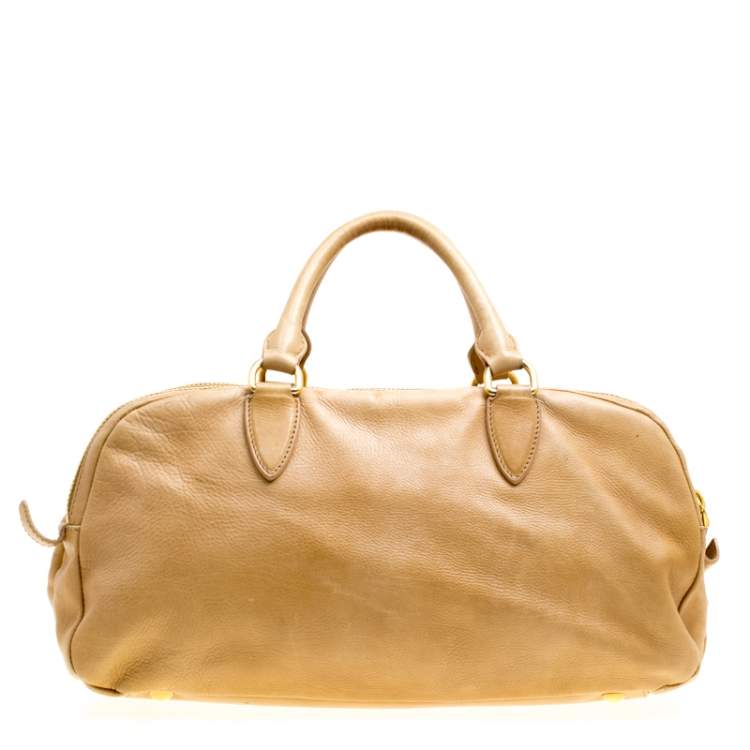 Pre Owned Miu Miu Light Brown Leather Satchel