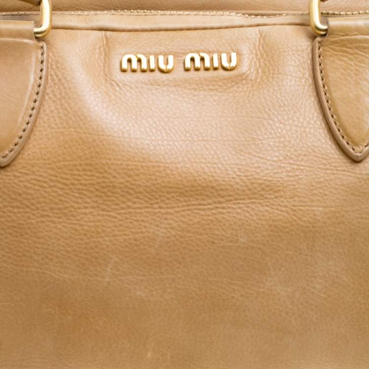 Pre Owned Miu Miu Light Brown Leather Satchel