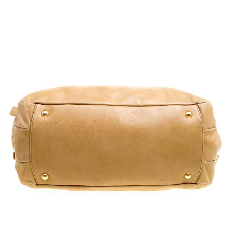Pre Owned Miu Miu Light Brown Leather Satchel