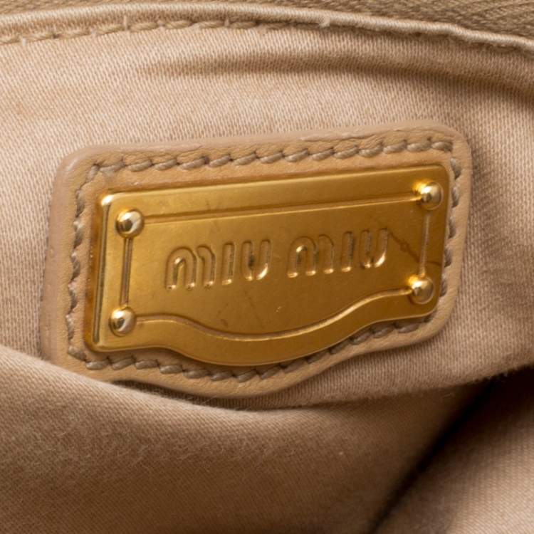 Pre Owned Miu Miu Light Brown Leather Satchel