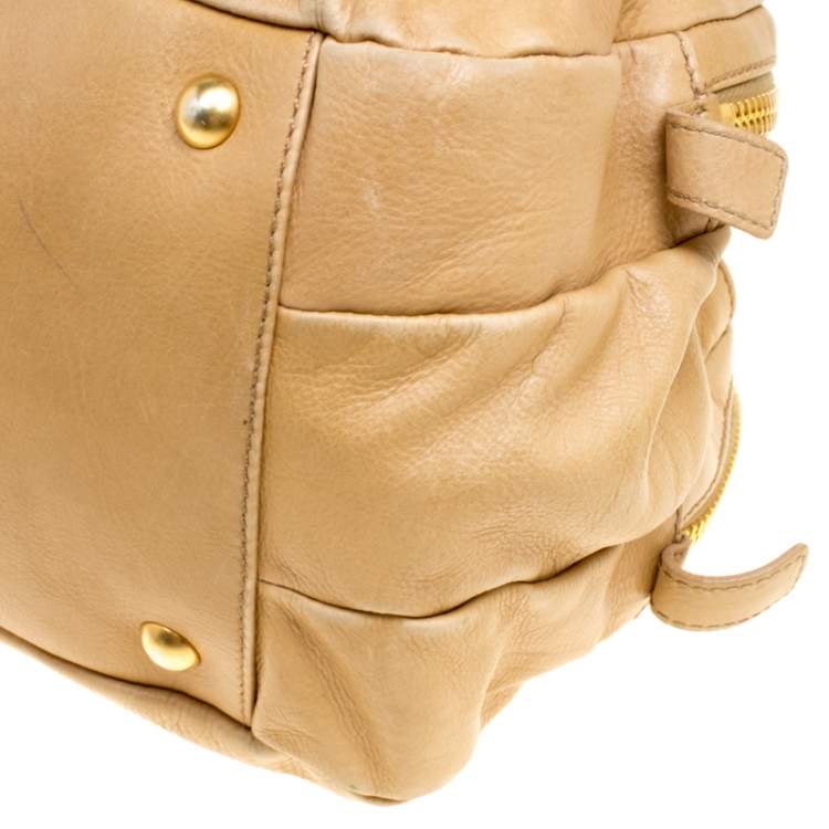 Pre Owned Miu Miu Light Brown Leather Satchel